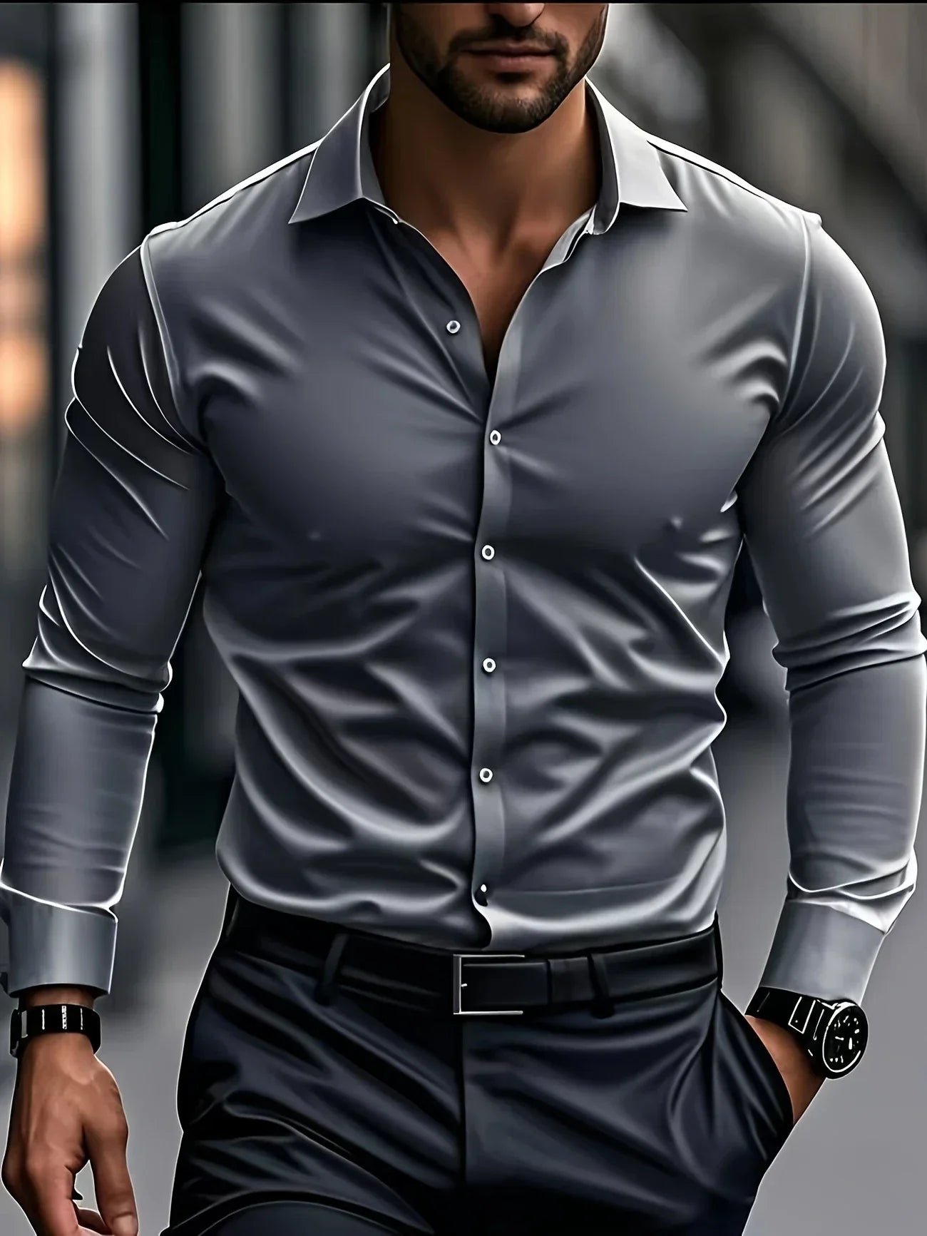 Ricardo | Camisa elegante de manga larga con botones