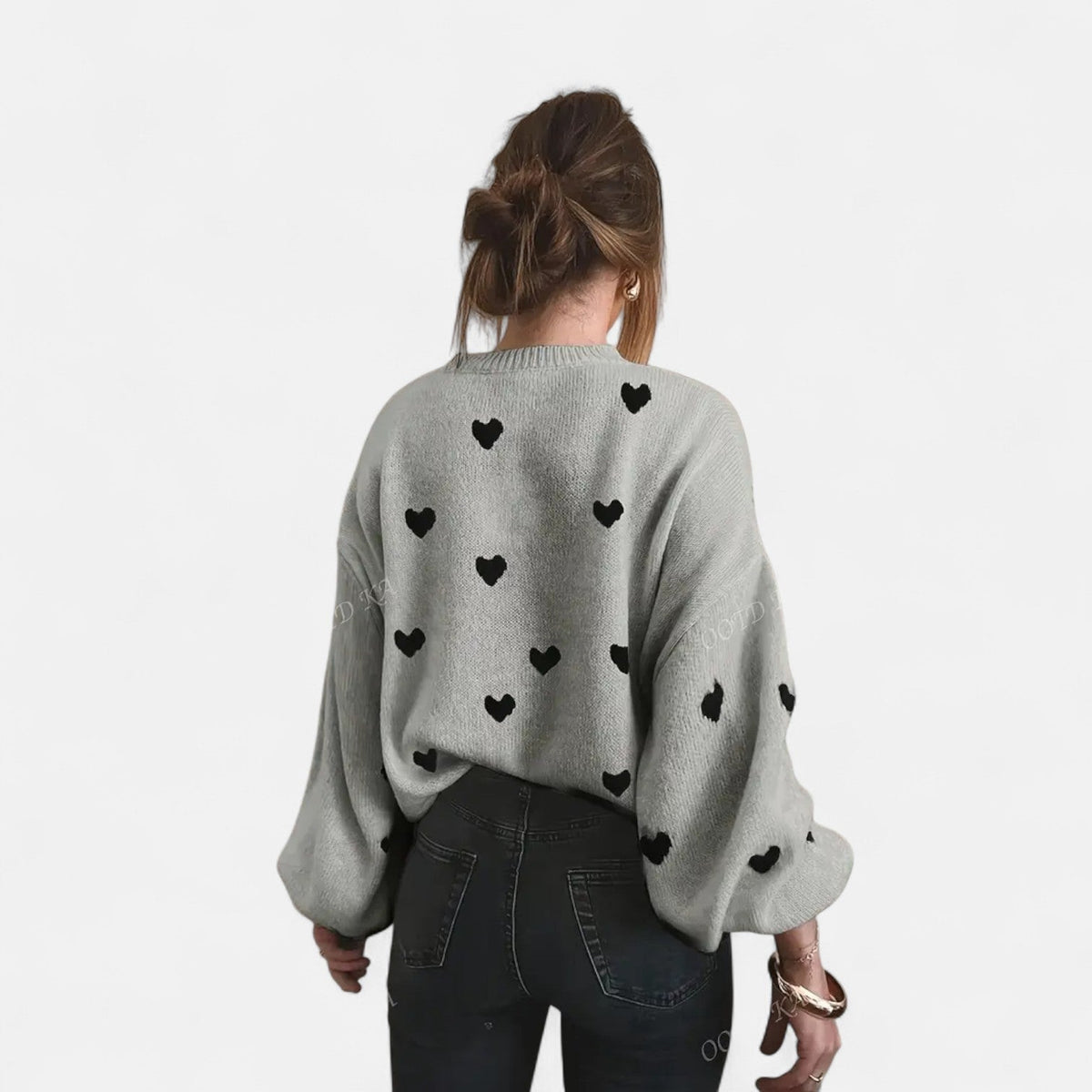 Mayte | Suéter de Invierno con Estampado de Corazones