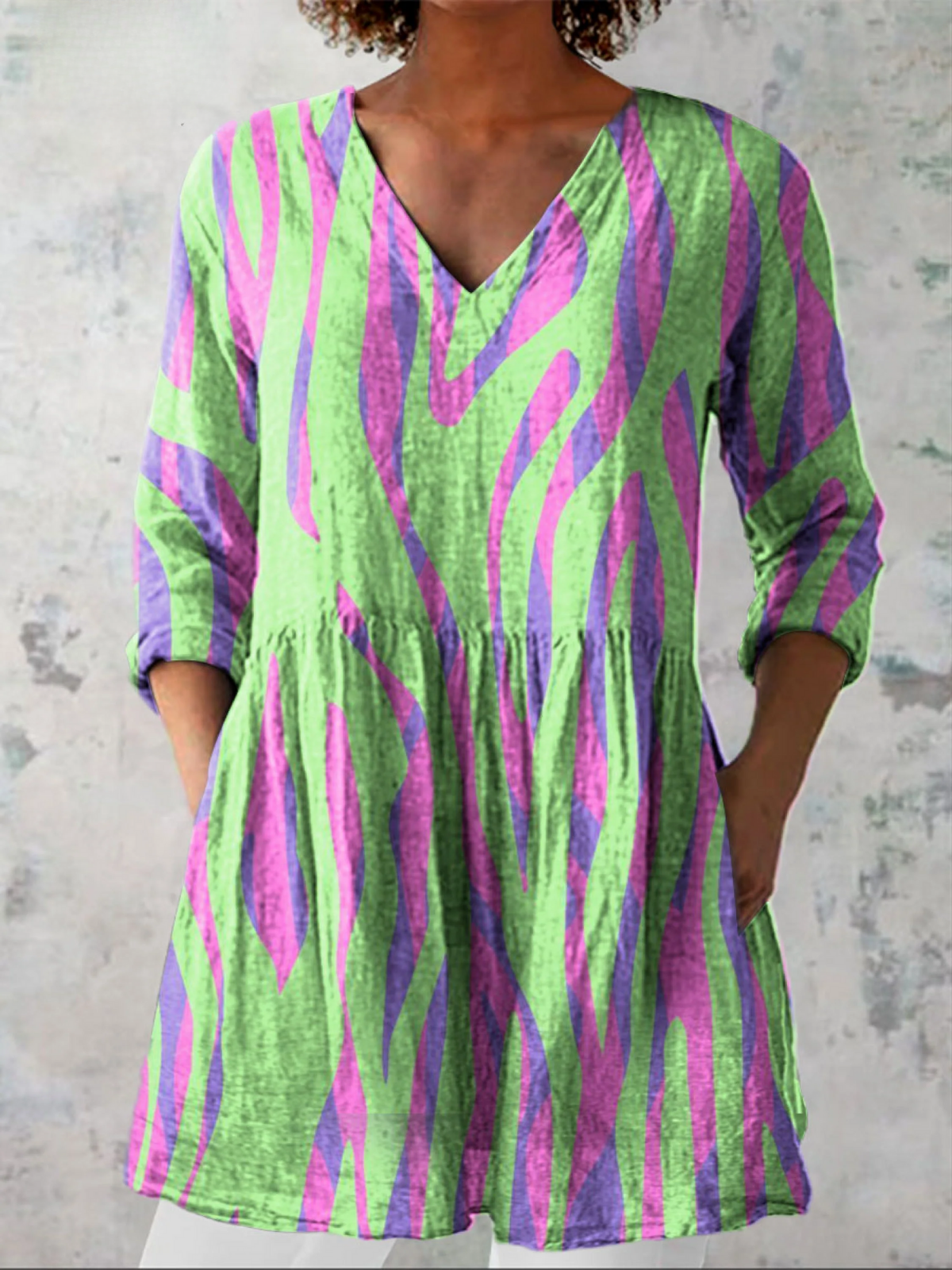 Inés | Blusa Larga con Escote en V