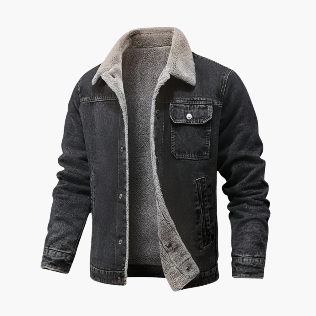 Faustino | Chamarra de Mezclilla Forrada de Polar para Hombre