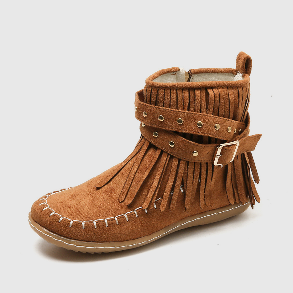 Cinthia | Botines Planos con Flecos para Mujer
