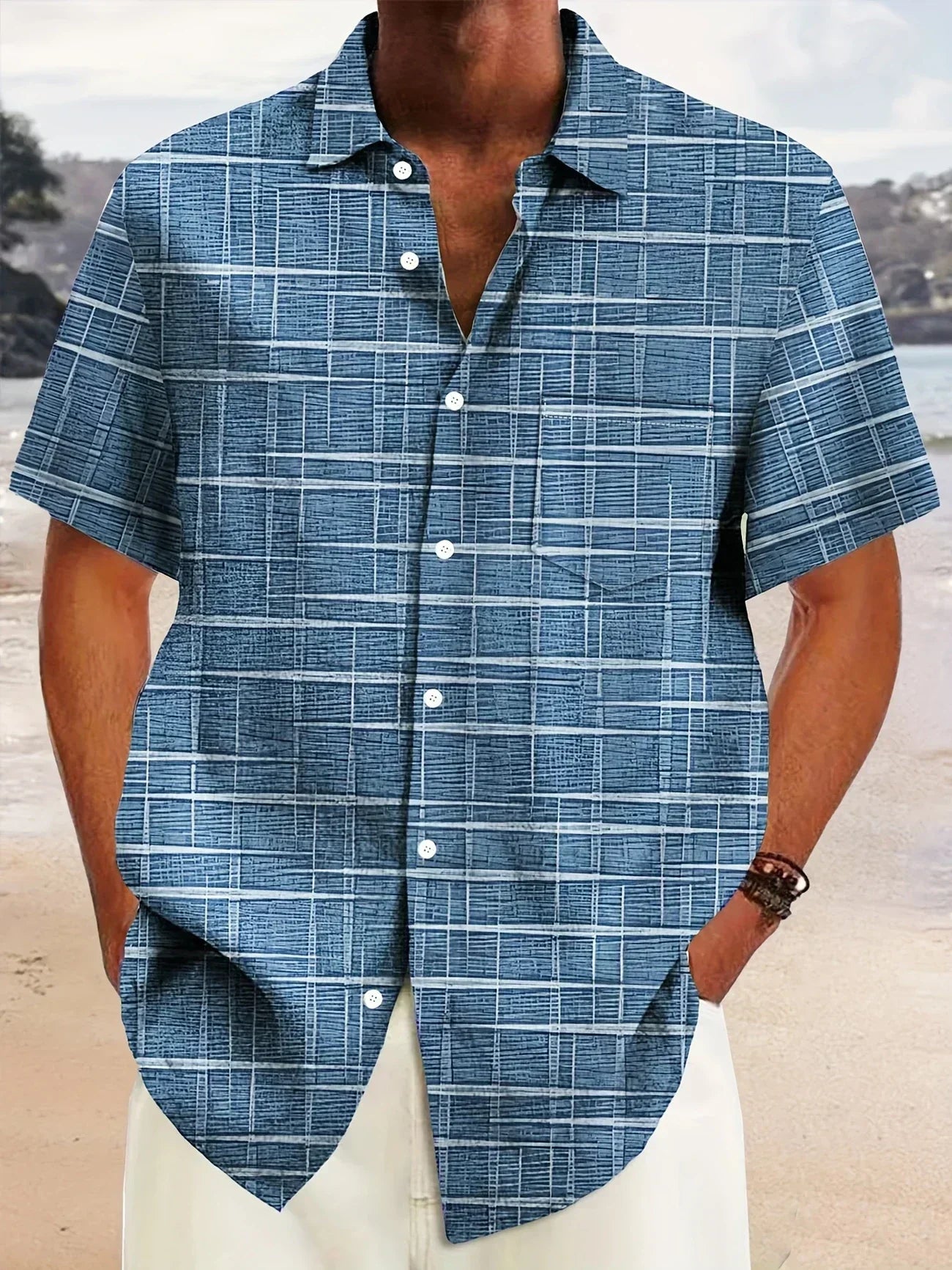 Ángel | Camisa elegante de rayas y cuadros
