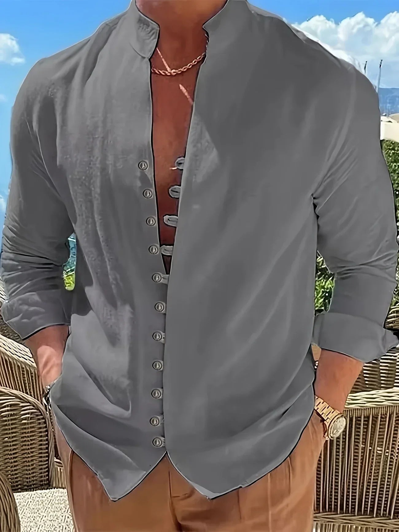Eduardo | Camisa ligera de algodón de manga larga