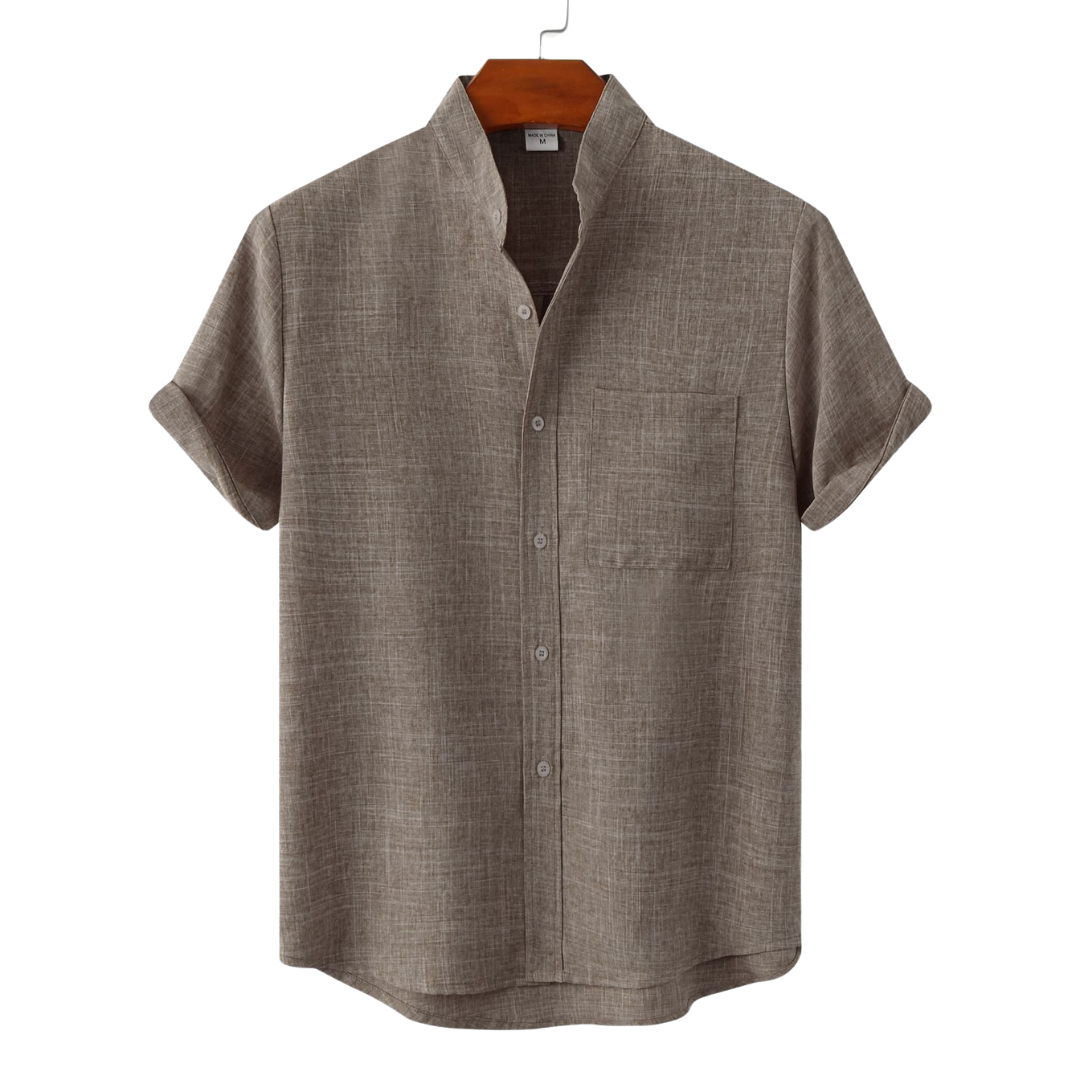 Leonardo | Camisa de algodón lisa con botones