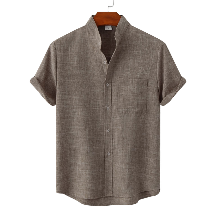 Leonardo | Camisa de algodón lisa con botones