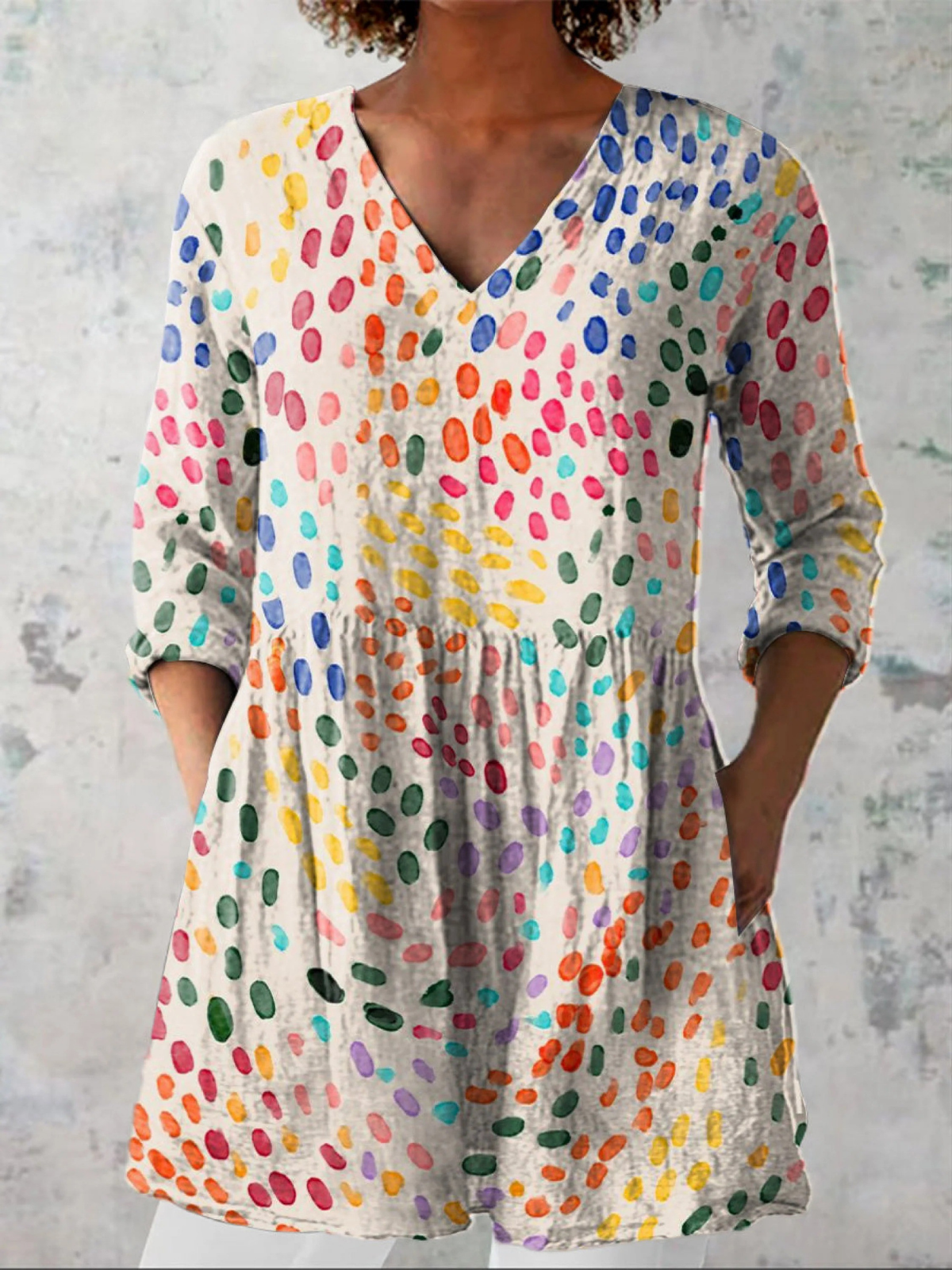 Mónica | Blusa Larga con Escote en V