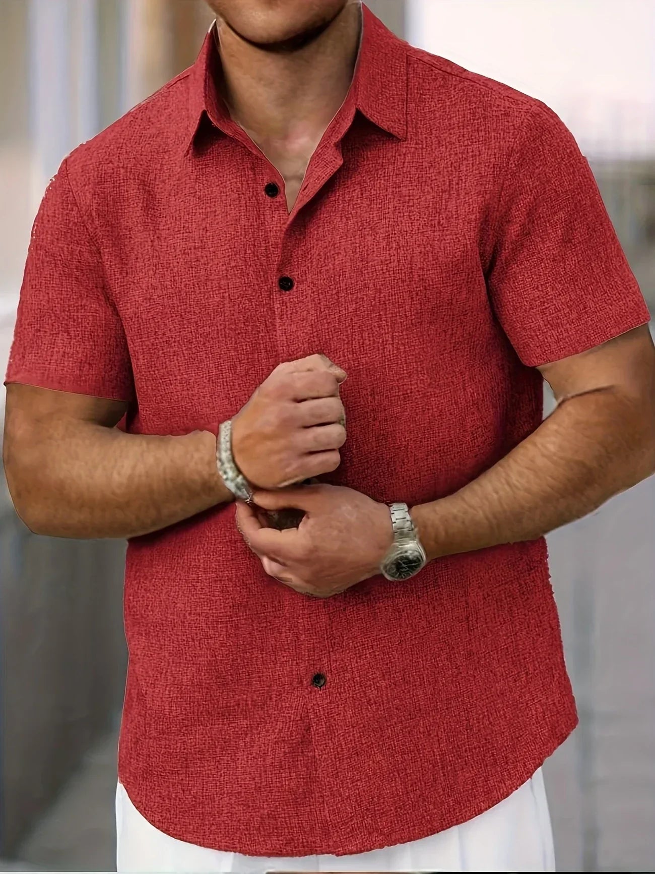 José | Camisa ligera de manga corta en mezcla de lino