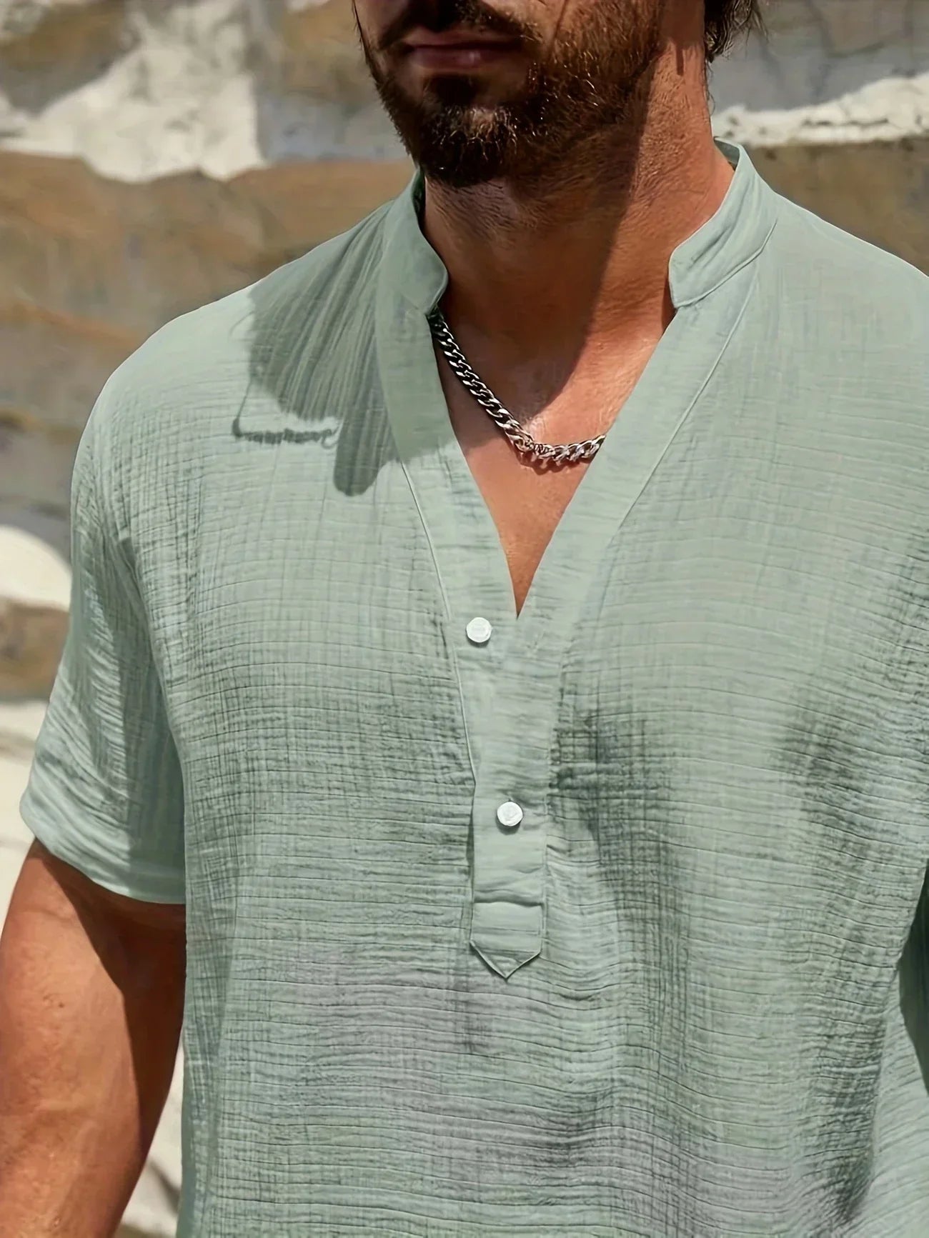 David | Camisa de verano elegante con cuello alto