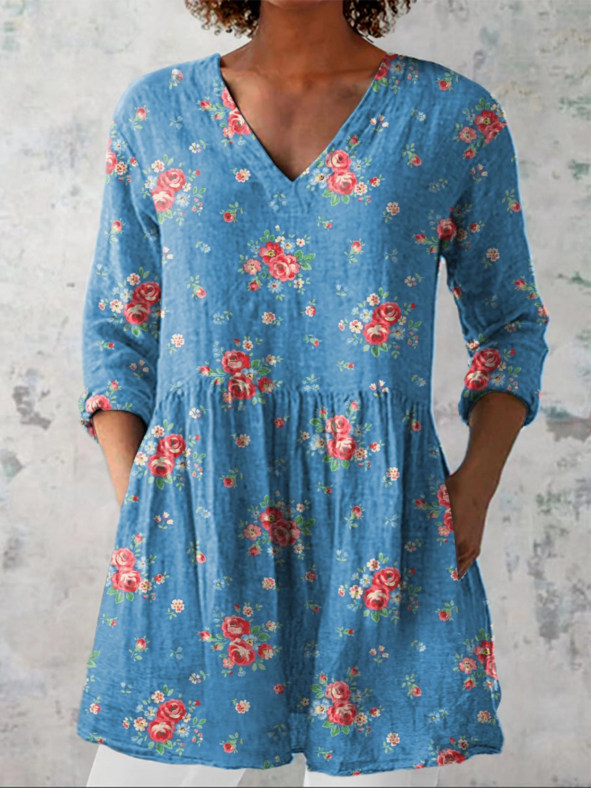 Catalina | Blusa Larga con Escote en V