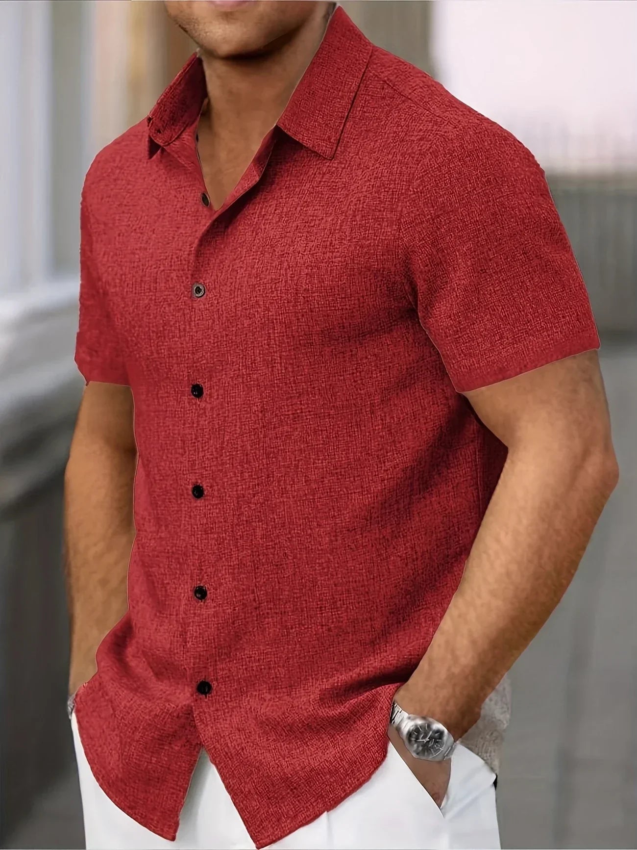 José | Camisa ligera de manga corta en mezcla de lino