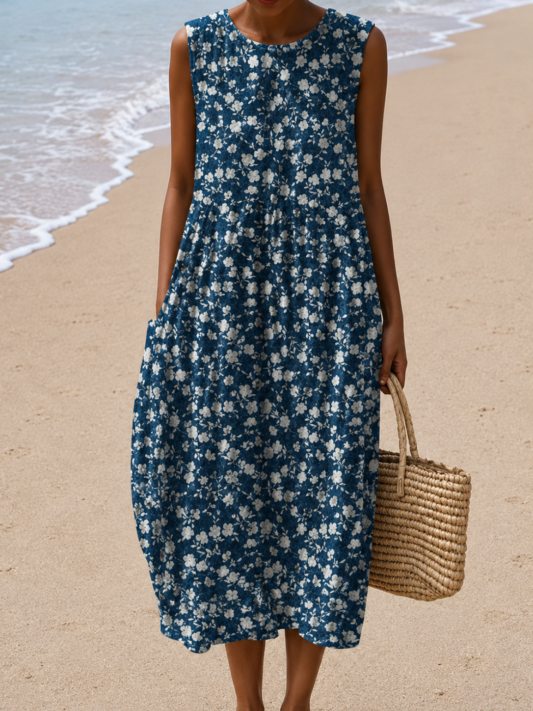 Julia | Vestido Midi Sin Mangas de Corte Relajado para Mujer