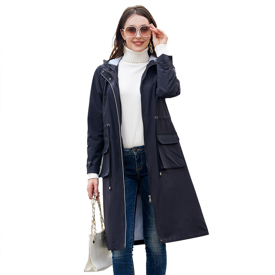 Quetzalli | Gabardina Clásica Impermeable para Mujer