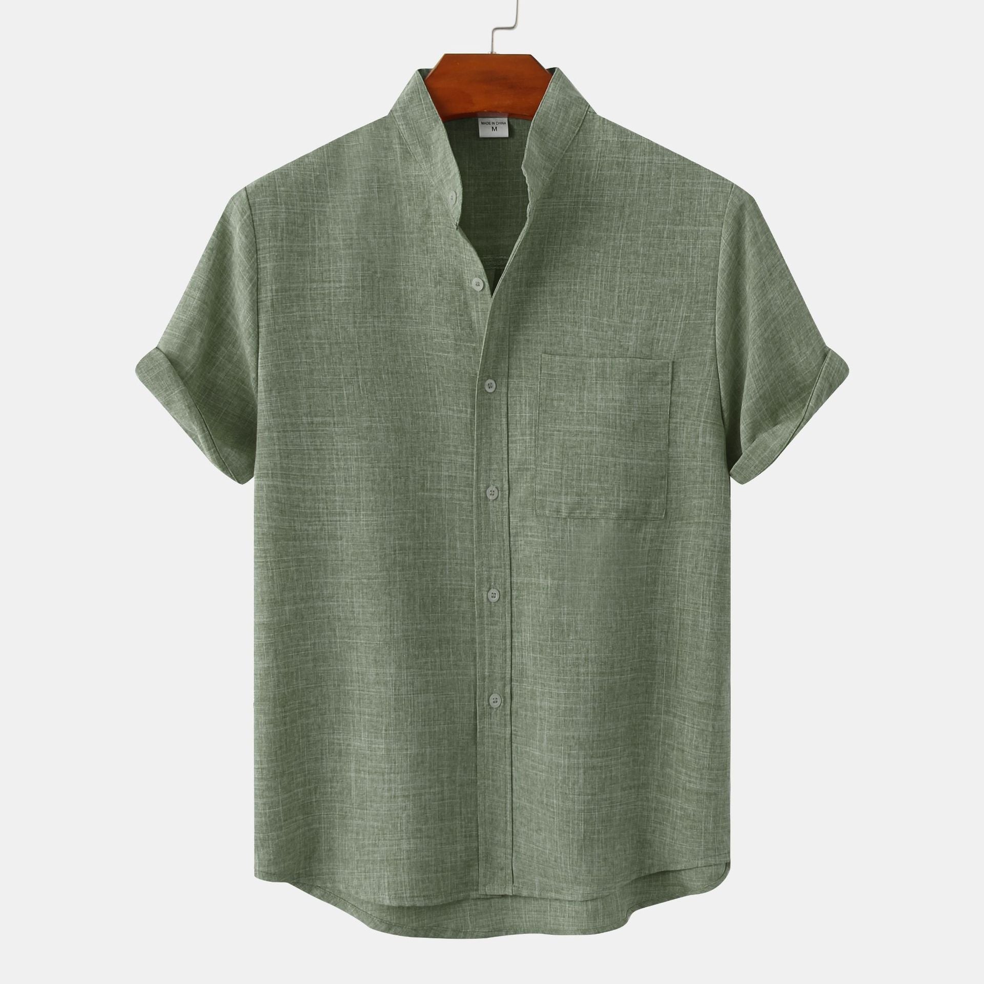 Leonardo | Camisa de algodón lisa con botones