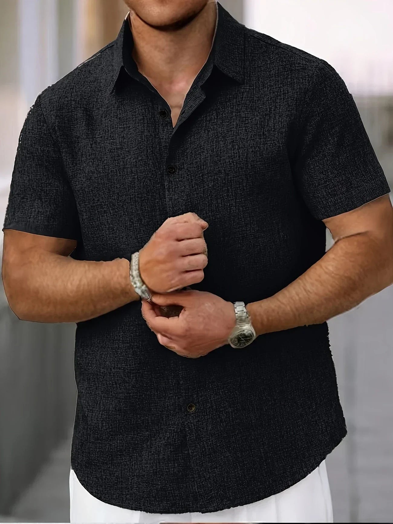 José | Camisa ligera de manga corta en mezcla de lino