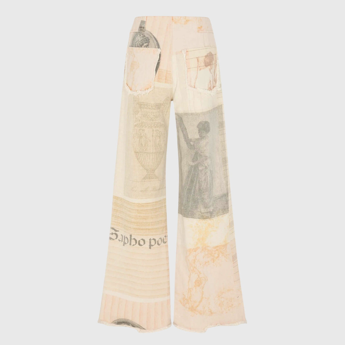 Itzia | Jeans de Pierna Ancha y Tiro Alto con Bajo sin Dobladillo