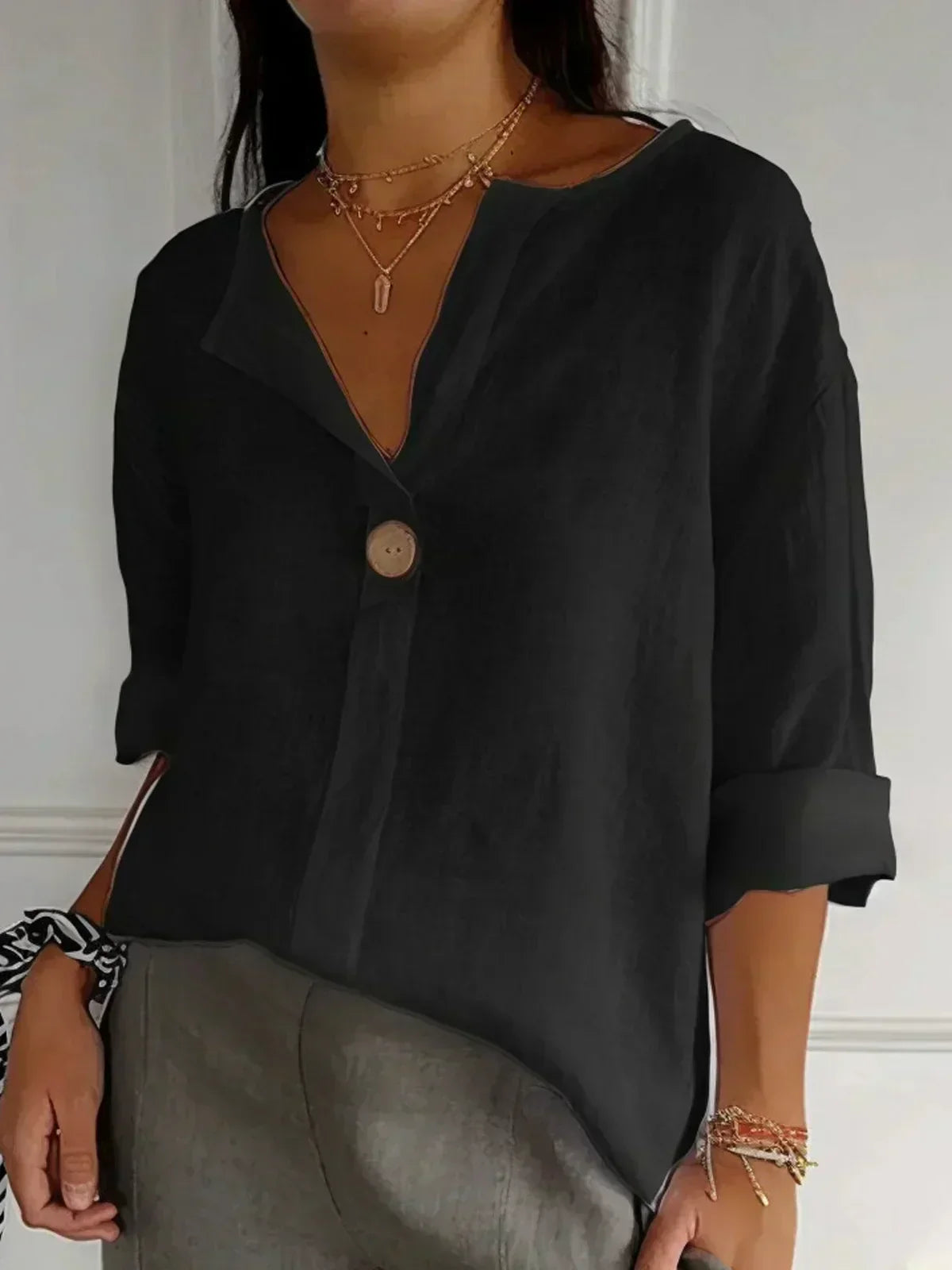 Angela | Blusa Casual de Cuello en V