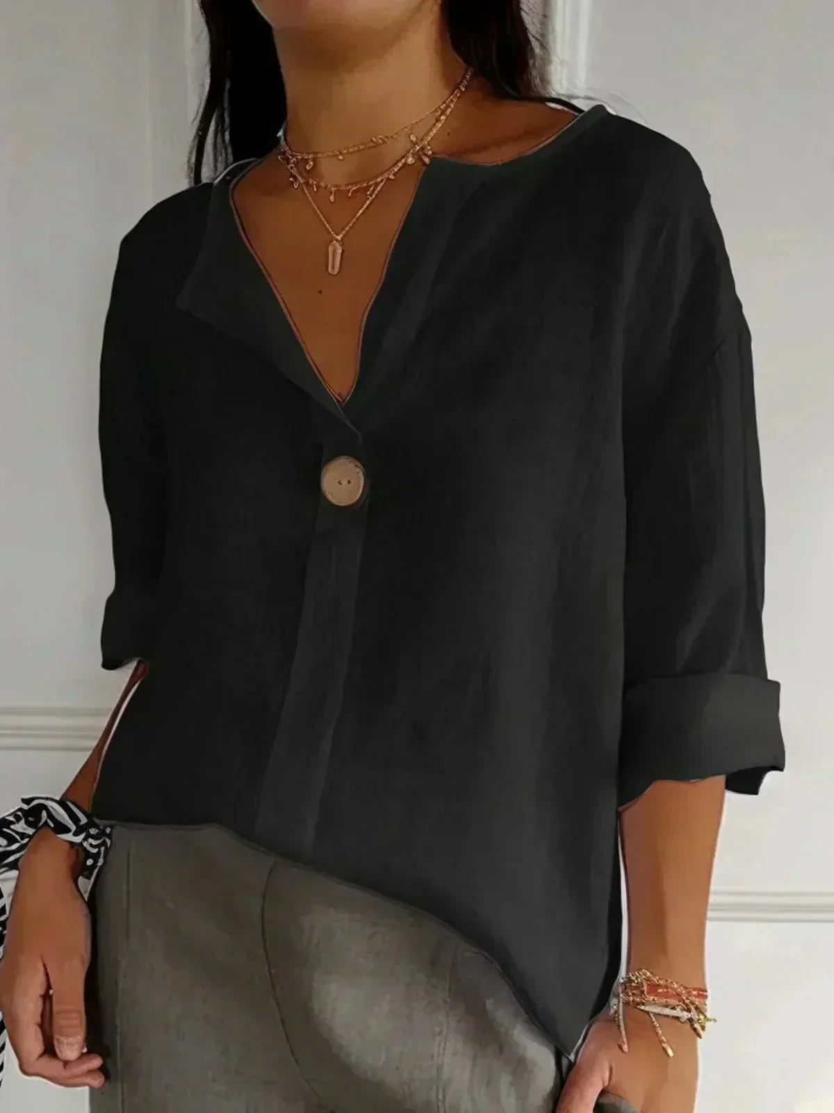 Ángela | Blusa Holgada Con Escote En V