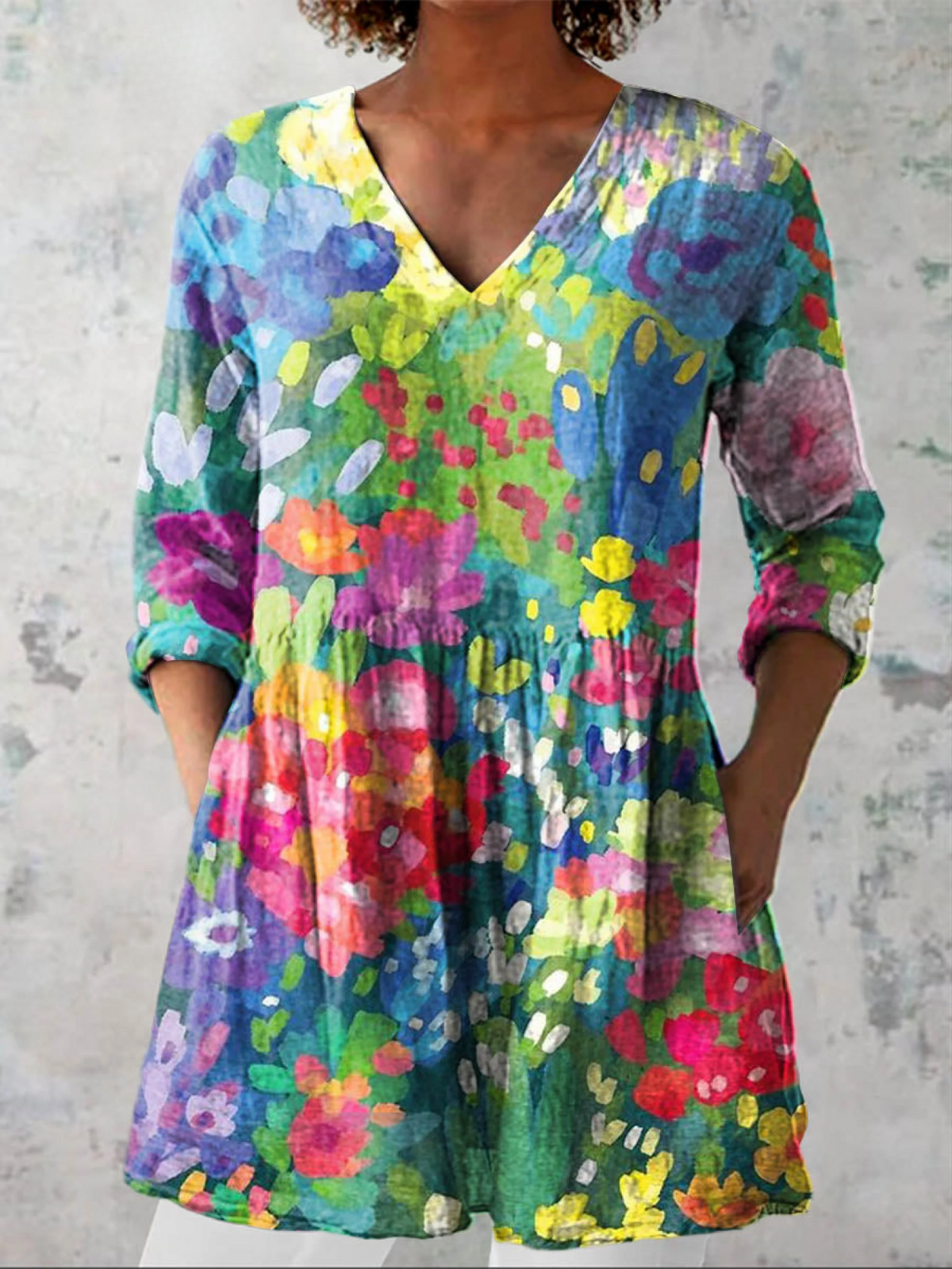 Blanca | Blusa Larga con Escote en V