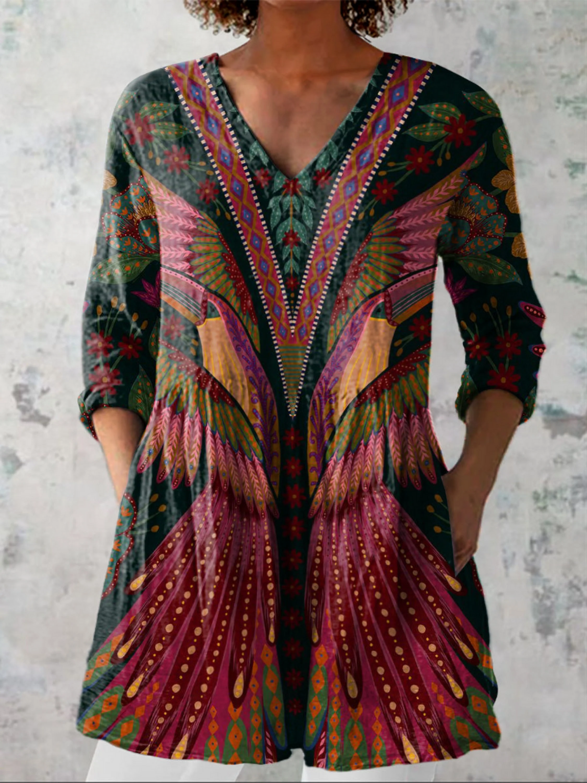 Camila | Blusa Larga con Escote en V