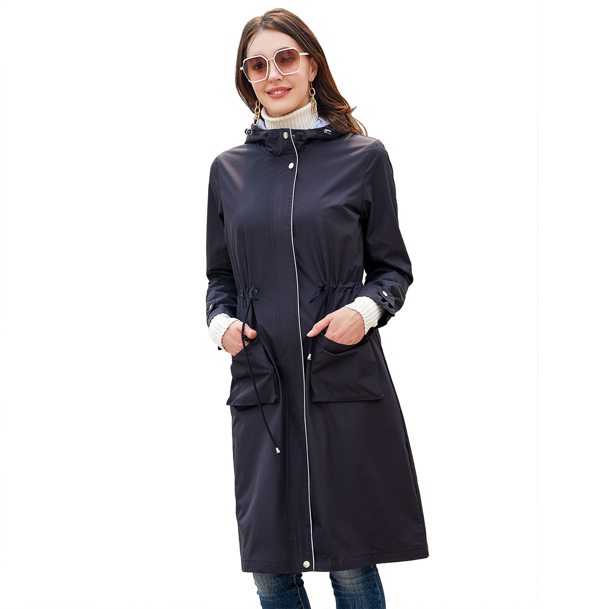 Quetzalli | Gabardina Clásica Impermeable para Mujer