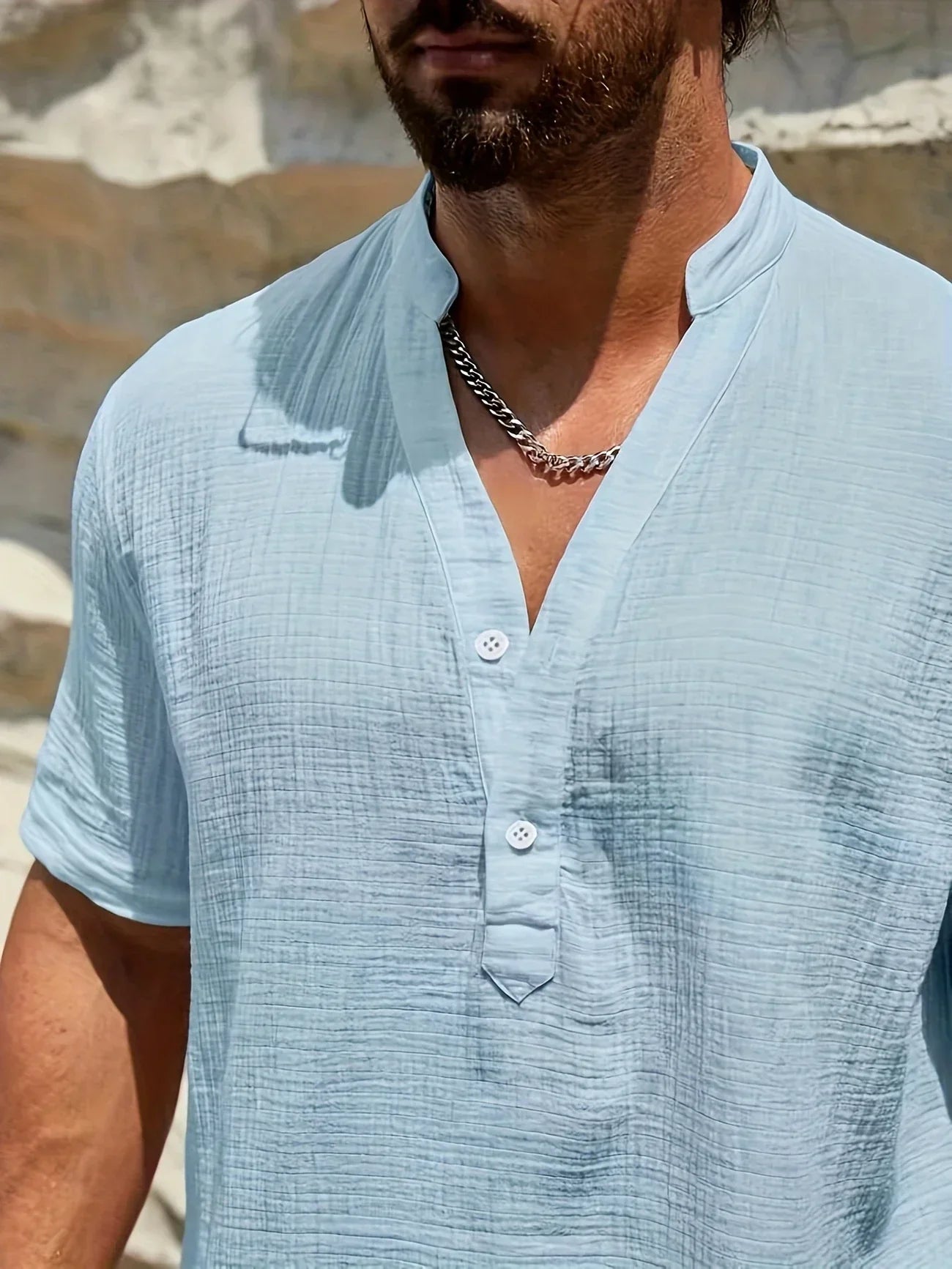 David | Camisa de verano elegante con cuello alto