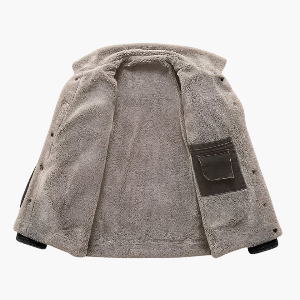 Faustino | Chamarra de Mezclilla Forrada de Polar para Hombre