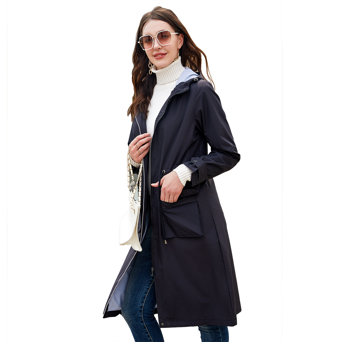 Quetzalli | Gabardina Clásica Impermeable para Mujer