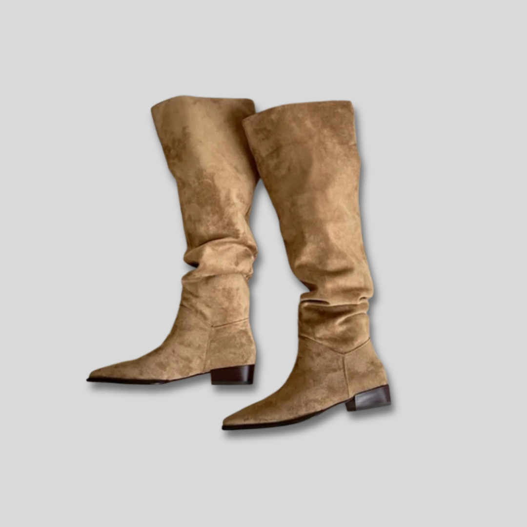 Yuridia | Botas Altas Elegantes con Acabado Tipo Gamuza para Mujer