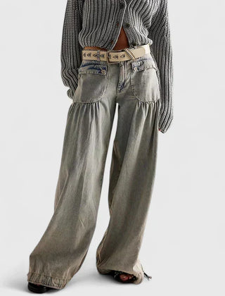 Pamela | Pantalón Bohemio con Bolsillos de Doble Pliegue