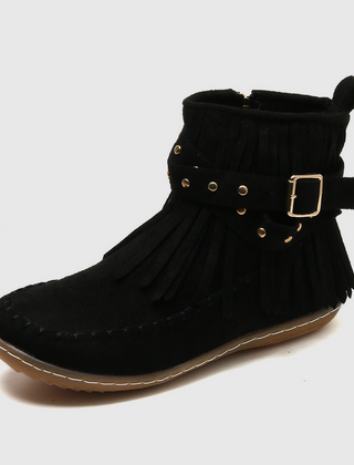 Cinthia | Botines Planos con Flecos para Mujer