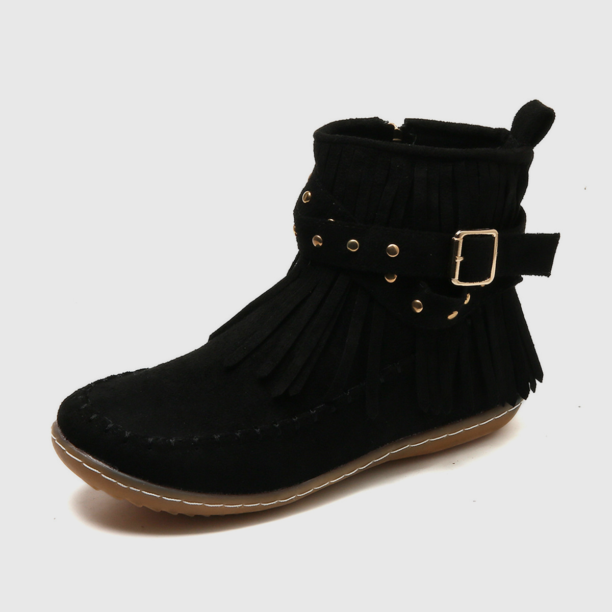 Cinthia | Botines Planos con Flecos para Mujer