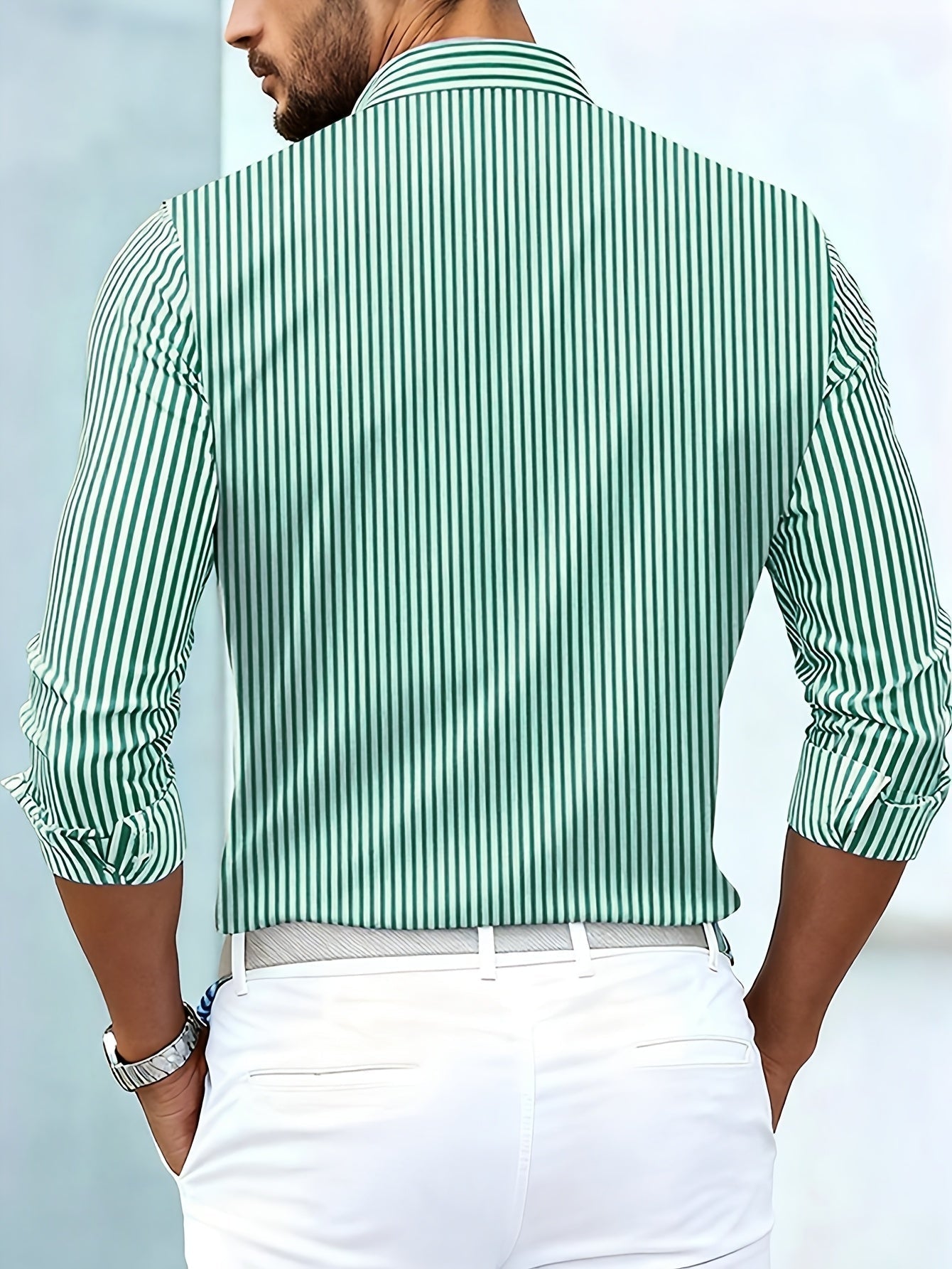 Miguel | Camisa De Rayas Vintage De Manga Larga Para Hombre