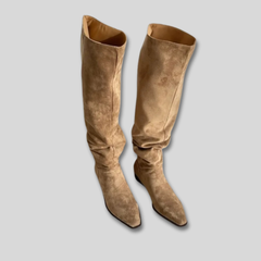 Yuridia | Botas Altas Elegantes con Acabado Tipo Gamuza para Mujer