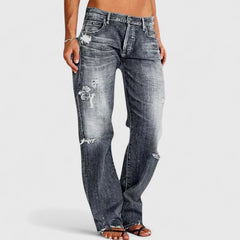Heidi | Jeans Elásticos de Tiro Bajo y Pierna Ancha