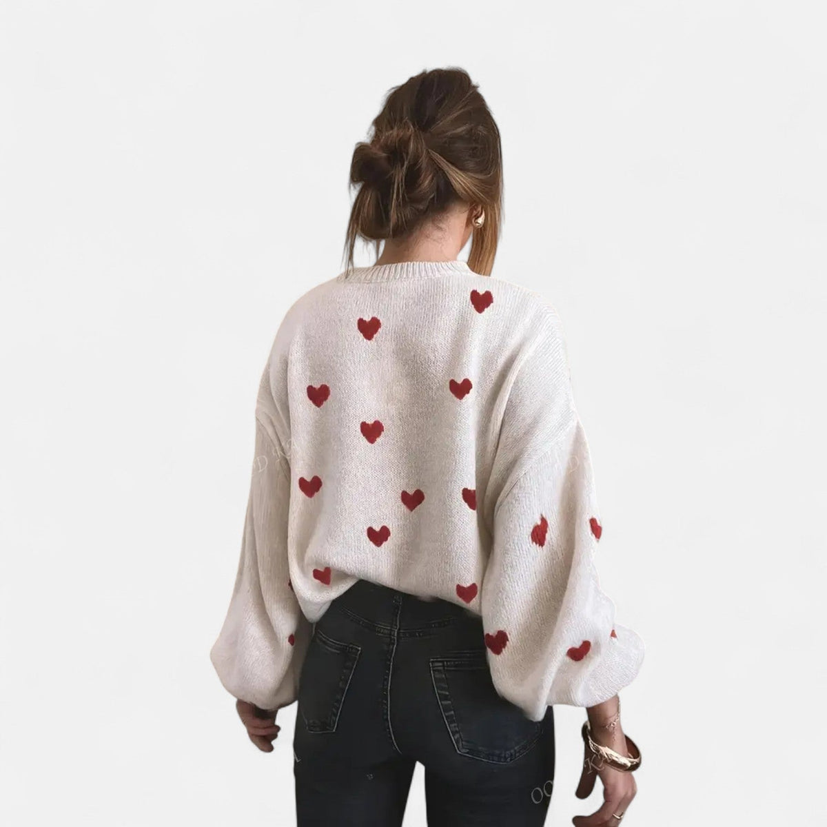 Mayte | Suéter de Invierno con Estampado de Corazones