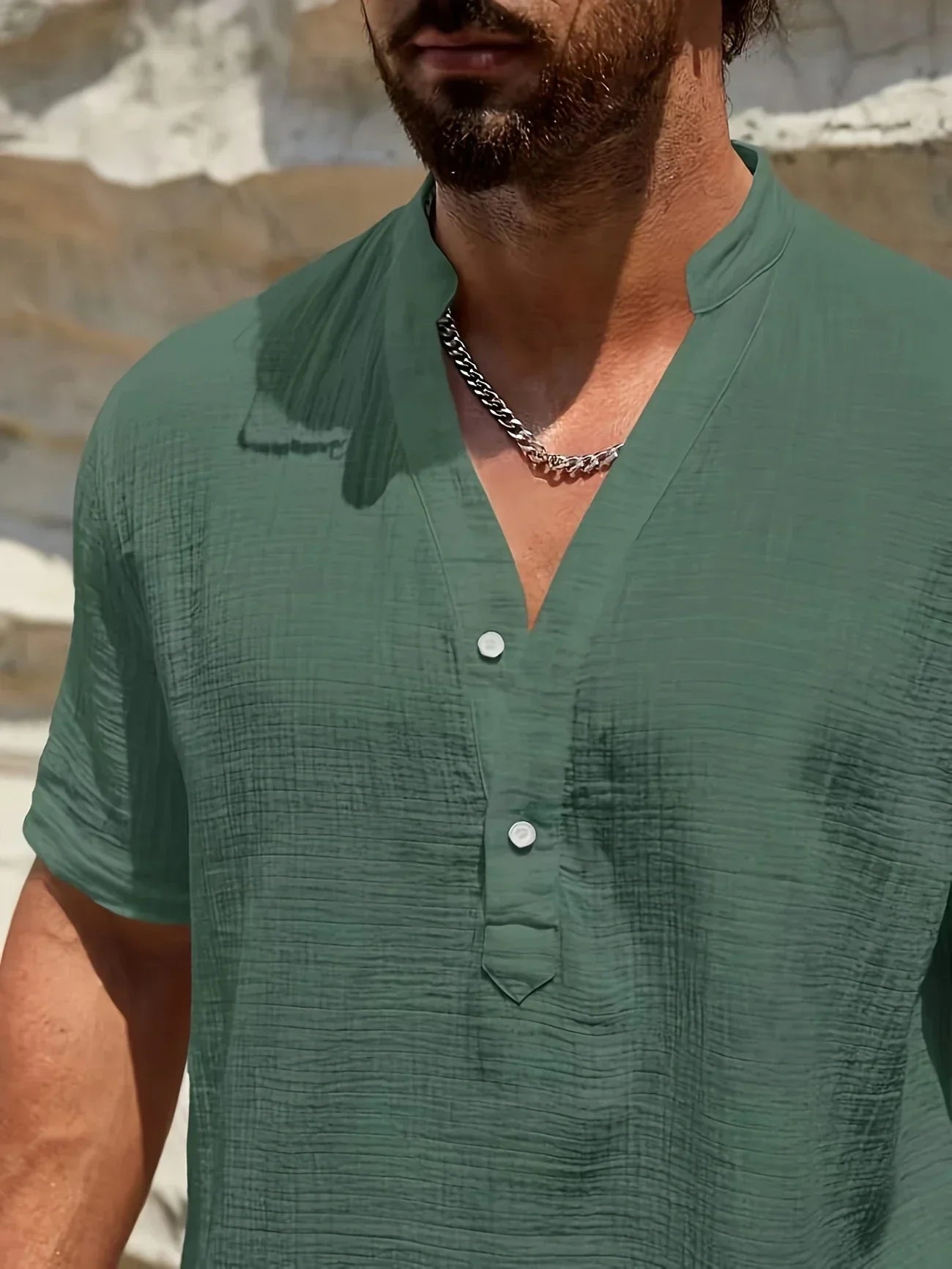 David | Camisa de verano elegante con cuello alto