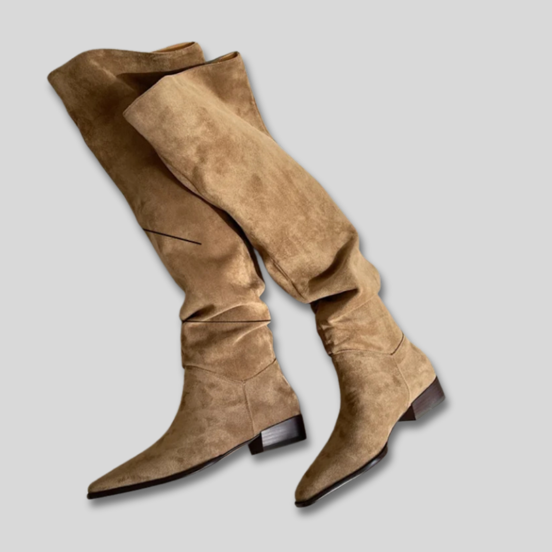 Yuridia | Botas Altas Elegantes con Acabado Tipo Gamuza para Mujer