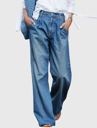 Elizabeth | Jeans Anchos de Mezclilla de Alta Calidad para Mujer
