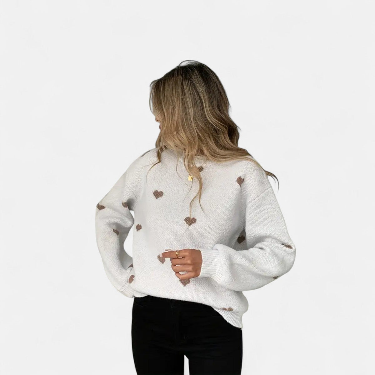 Mayte | Suéter de Invierno con Estampado de Corazones