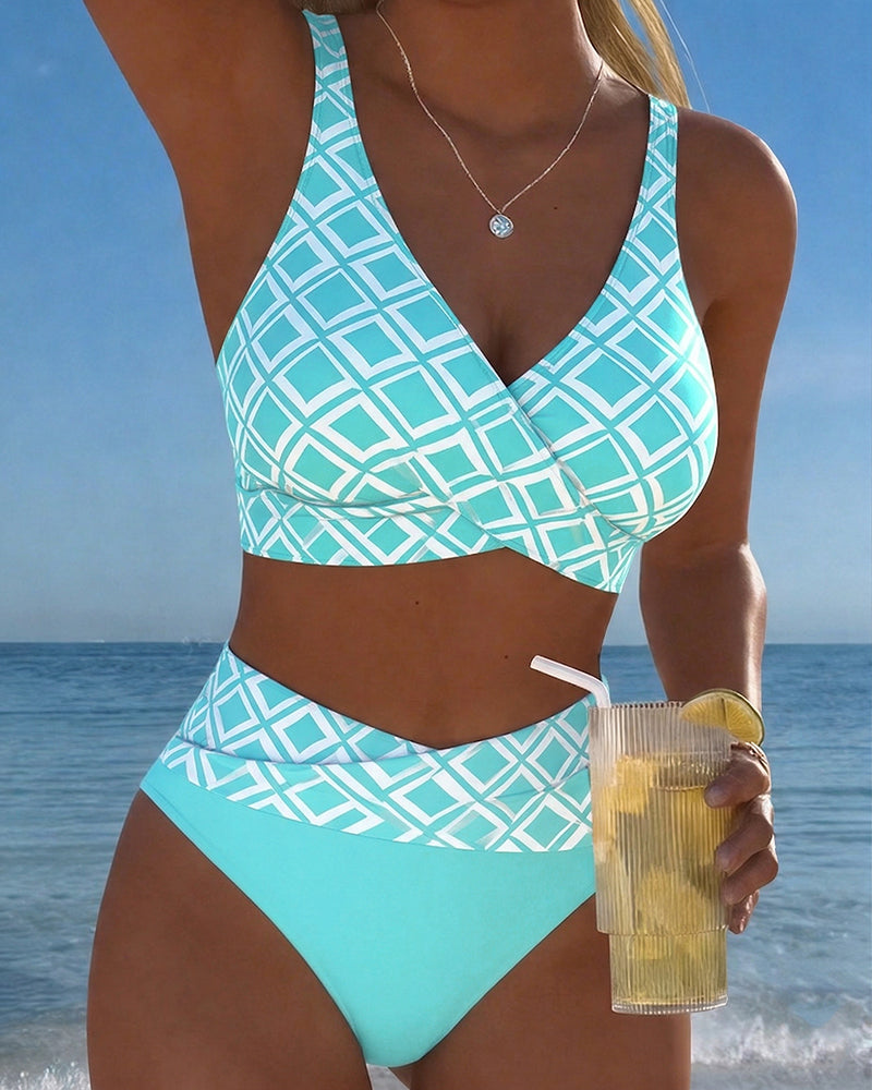 Graciela | Elegante Bikini de Dos Piezas con Motivo de Rombos