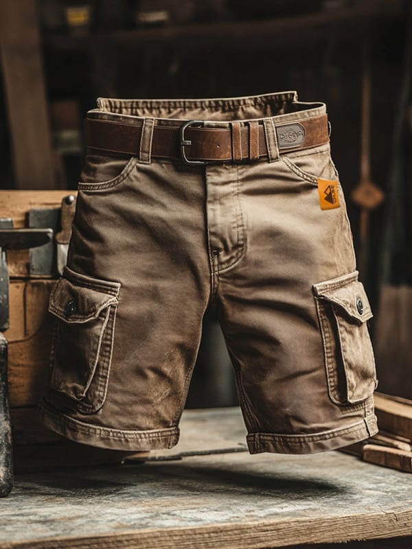 Diego | Pantalones cortos cargo retro con múltiples bolsillos