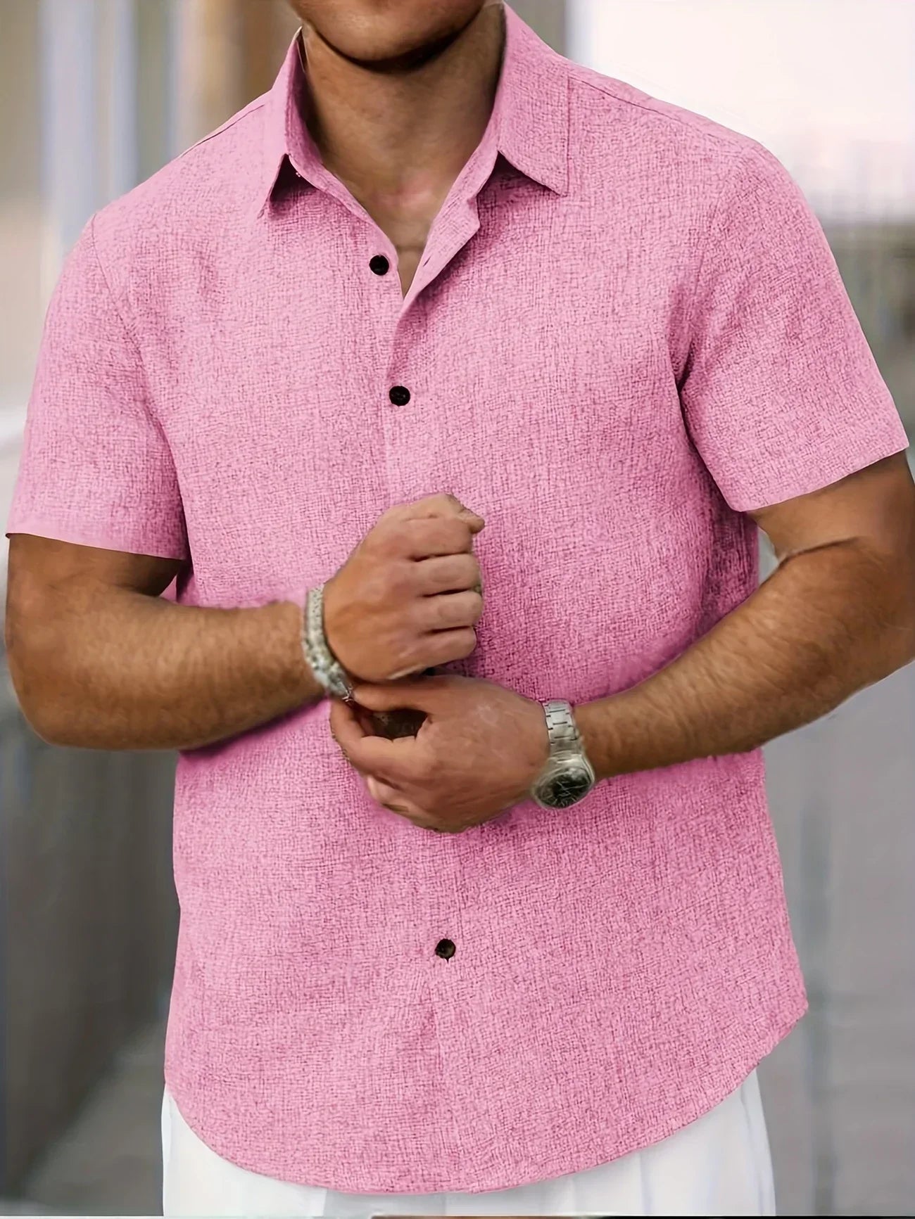 José | Camisa ligera de manga corta en mezcla de lino
