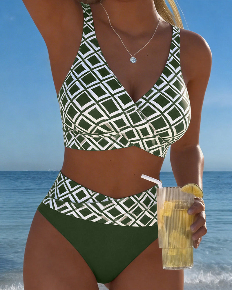 Graciela | Elegante Bikini de Dos Piezas con Motivo de Rombos