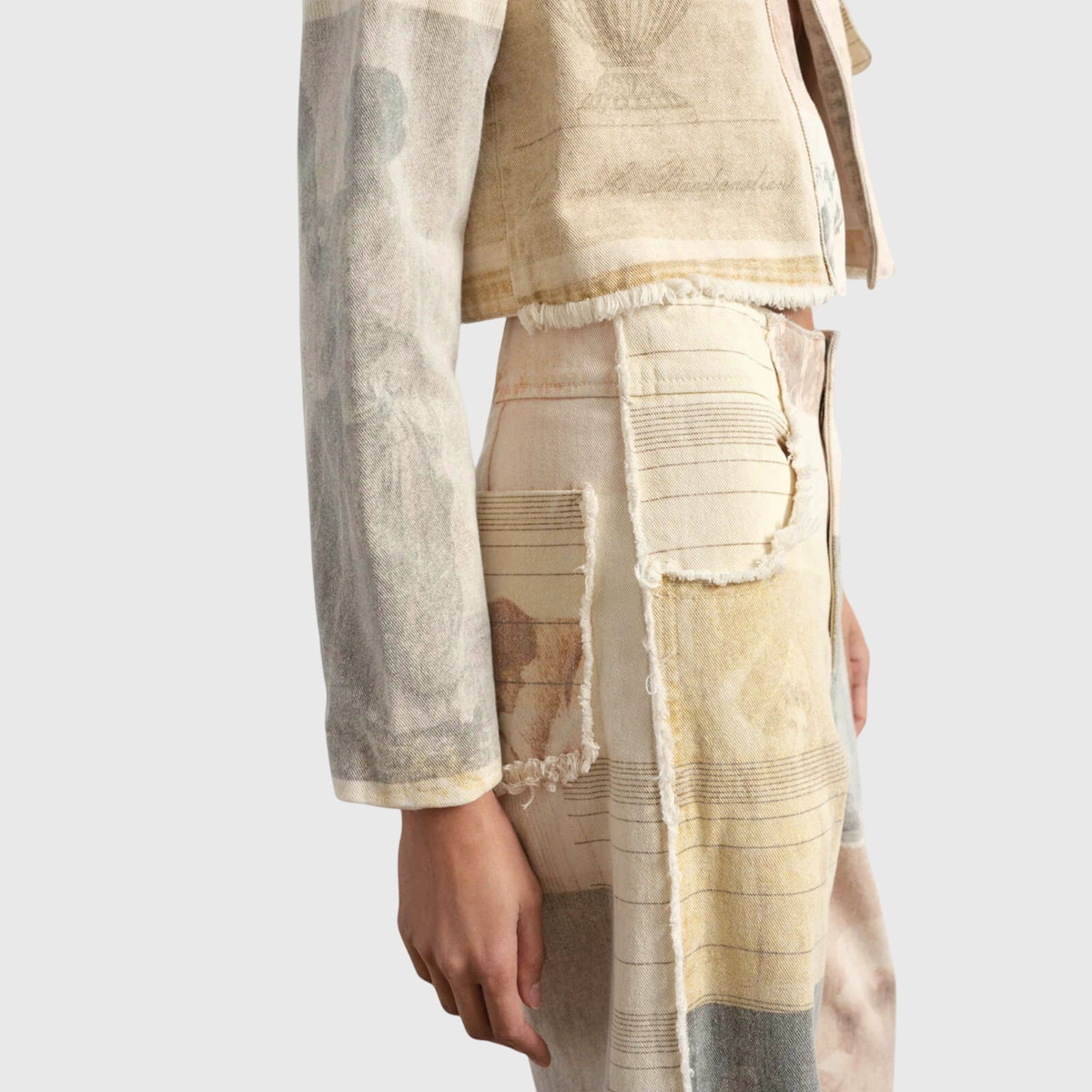 Itzia | Jeans de Pierna Ancha y Tiro Alto con Bajo sin Dobladillo