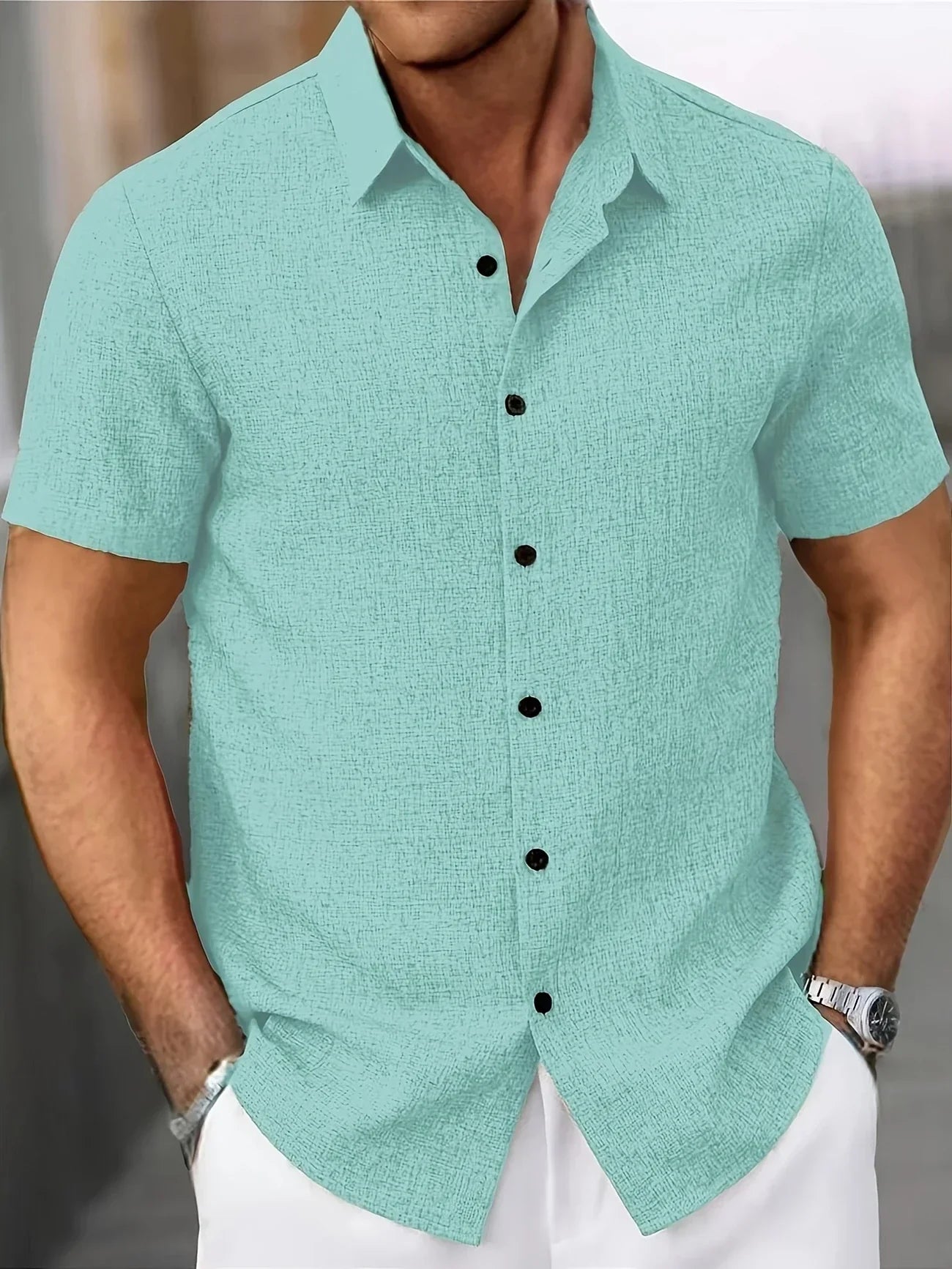 José | Camisa ligera de manga corta en mezcla de lino
