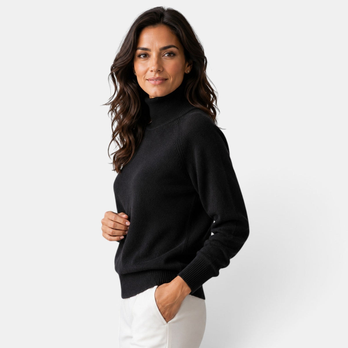 Yaretzi | Suéter Elegante de Cuello Alto de Lana