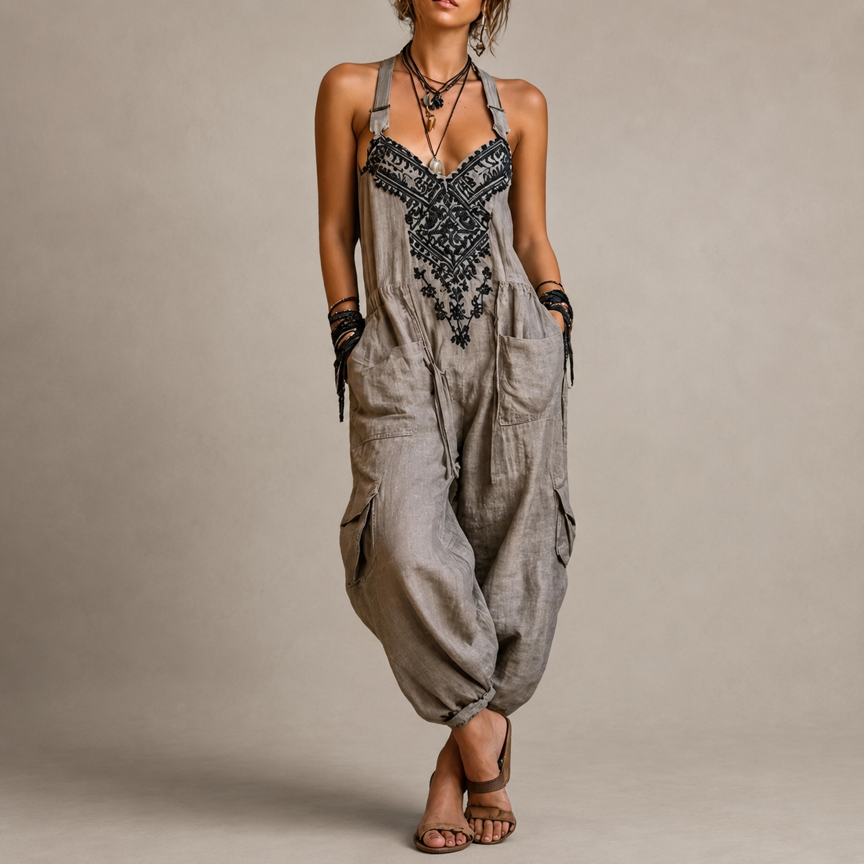 Lucía | Mono bohemio bordado
