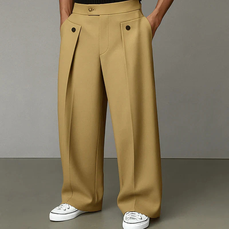 Eliseo | Pantalón Ancho de Algodón con Pinzas para Hombre