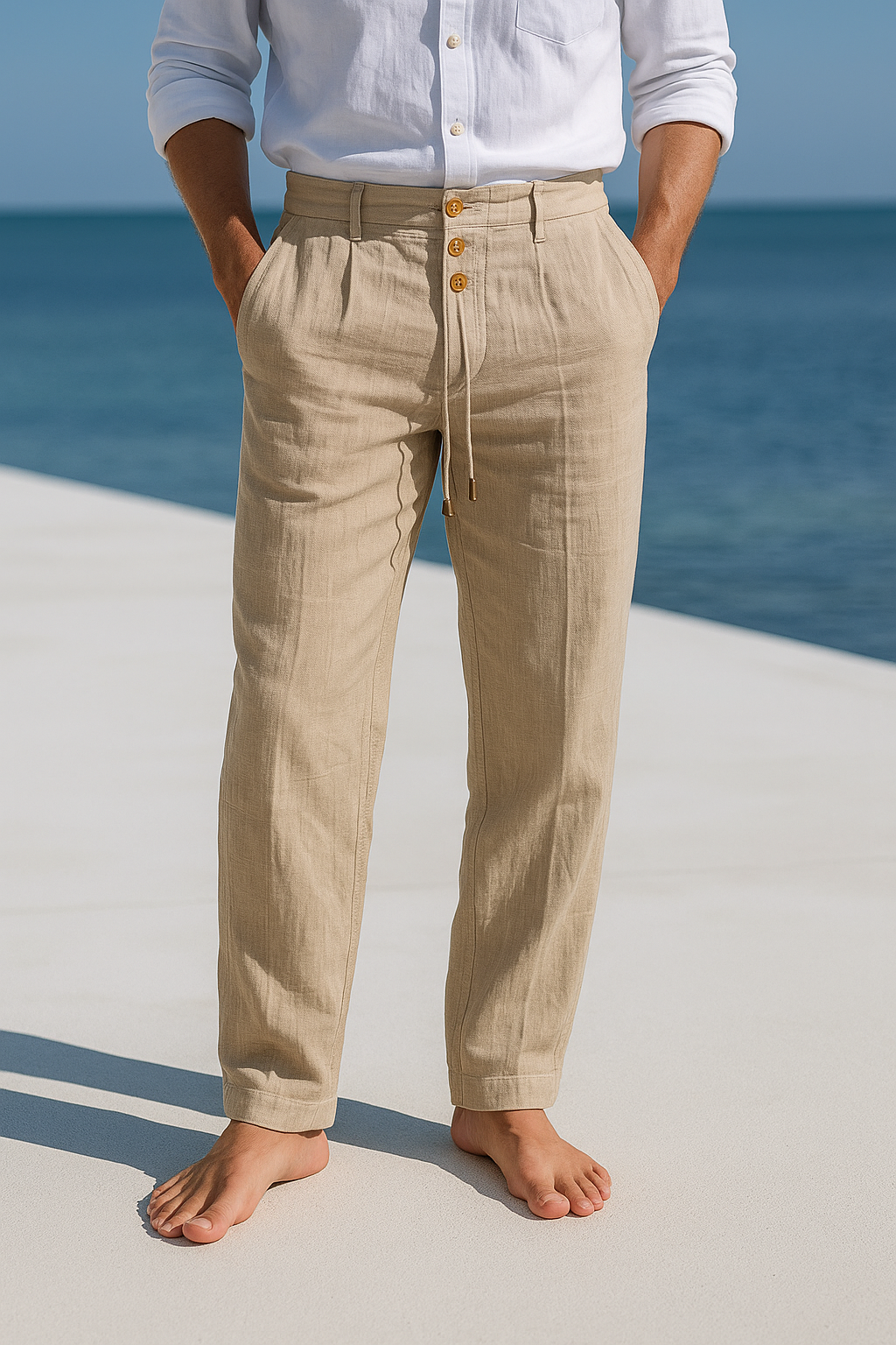 David | Pantalón De Verano De Lino Ligero
