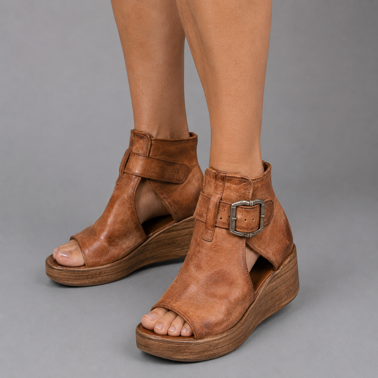 Patricia | Sandalias de cuña con hebilla